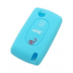Θήκη Σιλικόνης Citroen-Peugeot Μπλε Φωσφοριζέ